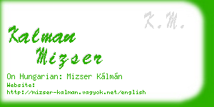 kalman mizser business card