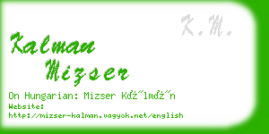 kalman mizser business card